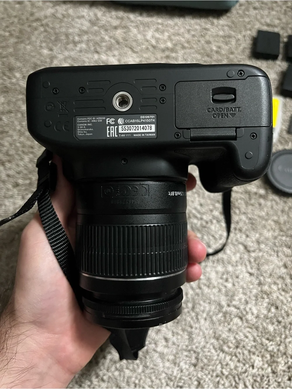 Canon EOS 4000D Digital SLR Camera W/ 18-55mm Len & Battery Parts Or Repair